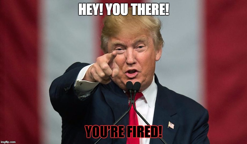 Donald Trump Birthday | HEY! YOU THERE! YOU'RE FIRED! | image tagged in donald trump birthday | made w/ Imgflip meme maker