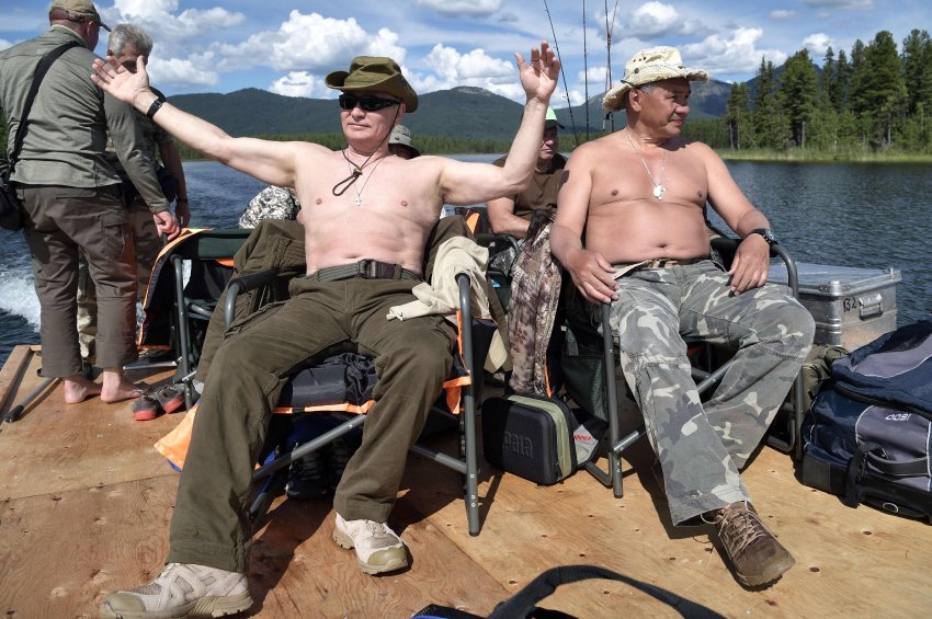 Putin on vacation Blank Meme Template