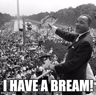 Sadly he was killed before he could catch any bass or catfish  | I HAVE A BREAM! | image tagged in jbmemegeek,mlk jr,martin luther king jr,i have a dream,bream,i have a bream | made w/ Imgflip meme maker