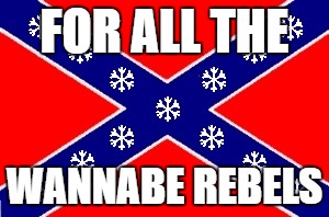 confederate snowflakes | FOR ALL THE; WANNABE REBELS | image tagged in confederate snowflakes | made w/ Imgflip meme maker