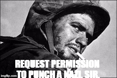 REQUEST PERMISSION TO PUNCH A NAZI, SIR. | image tagged in charlottesville | made w/ Imgflip meme maker