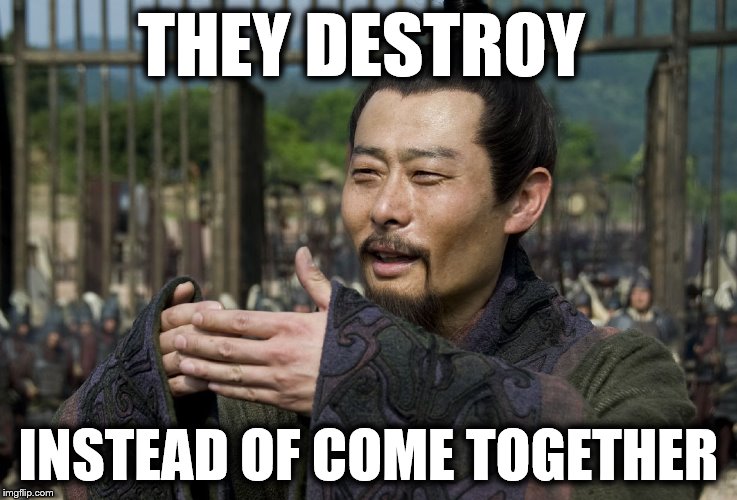 THEY DESTROY INSTEAD OF COME TOGETHER | made w/ Imgflip meme maker