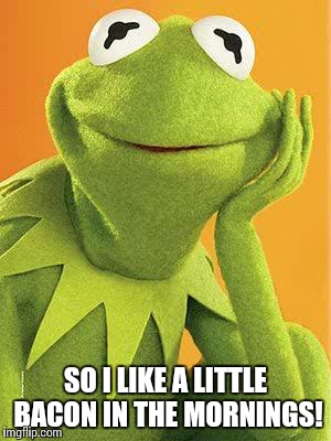 kermit dawg | SO I LIKE A LITTLE BACON IN THE MORNINGS! | image tagged in kermit dawg | made w/ Imgflip meme maker