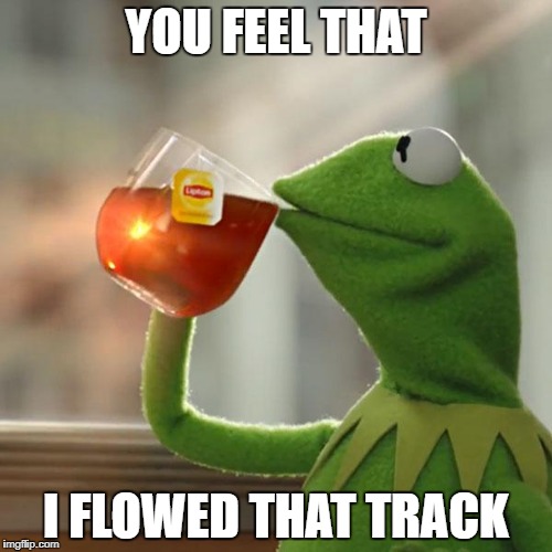 But That's None Of My Business Meme | YOU FEEL THAT; I FLOWED THAT TRACK | image tagged in memes,but thats none of my business,kermit the frog | made w/ Imgflip meme maker