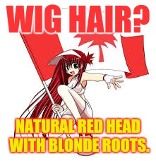 WIG HAIR? NATURAL RED HEAD WITH BLONDE ROOTS. | made w/ Imgflip meme maker