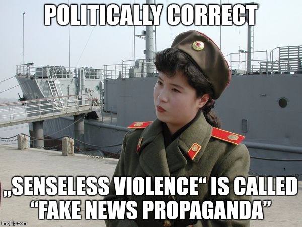 POLITICALLY CORRECT „SENSELESS VIOLENCE“ IS CALLED “FAKE NEWS PROPAGANDA” | made w/ Imgflip meme maker