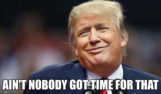 Trump Oopsie | AIN'T NOBODY GOT TIME FOR THAT | image tagged in trump oopsie | made w/ Imgflip meme maker