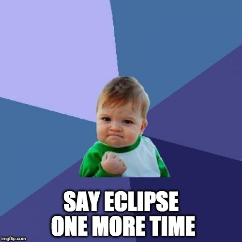 Success Kid Meme | SAY ECLIPSE ONE MORE TIME | image tagged in memes,success kid | made w/ Imgflip meme maker