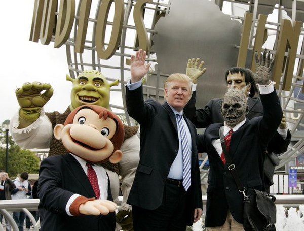 Trump Shrek Curious George Frankenstein's Monster Blank Meme Template