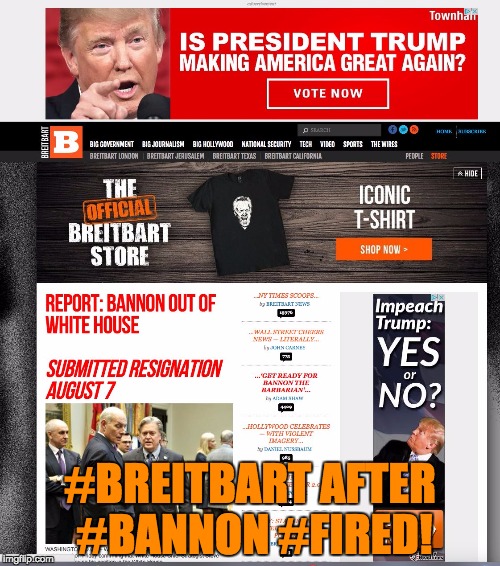 #BREITBART AFTER #BANNON #FIRED! | image tagged in breitbart after bannon gets fired | made w/ Imgflip meme maker