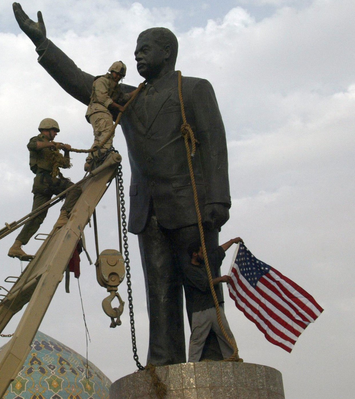 Saddam Statue Blank Meme Template