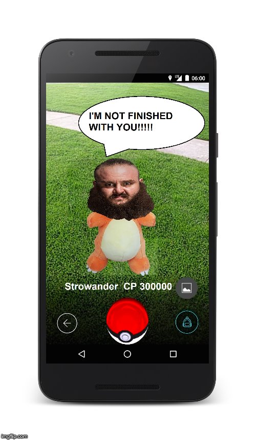 Strowmander | image tagged in charmander,pokemon go,wwe | made w/ Imgflip meme maker