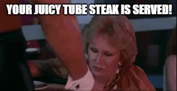 YOUR JUICY TUBE STEAK IS SERVED! | image tagged in tube steak,nick the dick | made w/ Imgflip meme maker