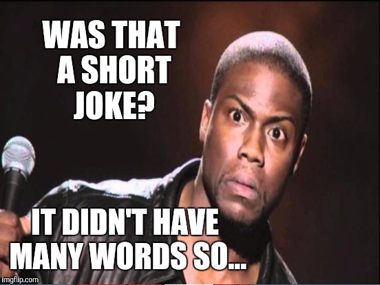 WAS THAT A SHORT JOKE? IT DIDN'T HAVE MANY WORDS SO... | made w/ Imgflip meme maker