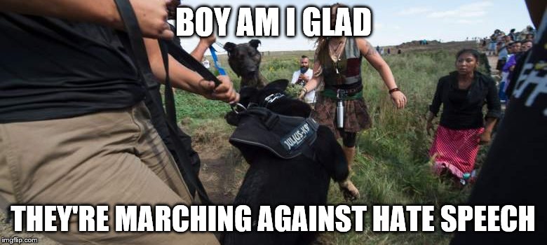 BOY AM I GLAD; THEY'RE MARCHING AGAINST HATE SPEECH | image tagged in hate speech | made w/ Imgflip meme maker