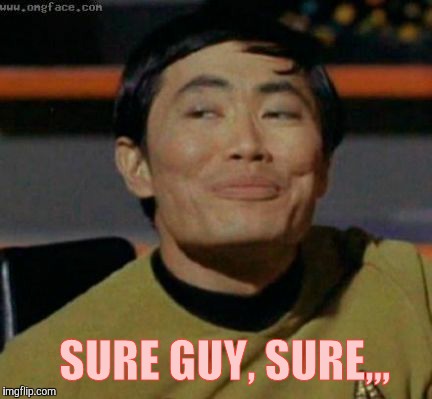 Sulu knows what you're talking about,,, | SURE GUY, SURE,,, | image tagged in sulu knows what you're talking about   | made w/ Imgflip meme maker