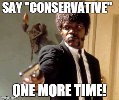 Say That Again I Dare You Meme | SAY "CONSERVATIVE"; ONE MORE TIME! | image tagged in memes,say that again i dare you | made w/ Imgflip meme maker