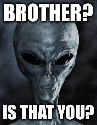 Alien | BROTHER? IS THAT YOU? | image tagged in alien | made w/ Imgflip meme maker