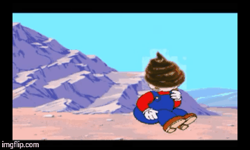 Mario POOP! | image tagged in gifs,youtube poop | made w/ Imgflip images-to-gif maker