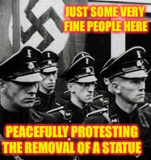 JUST SOME VERY FINE PEOPLE HERE PEACEFULLY PROTESTING THE REMOVAL OF A STATUE | made w/ Imgflip meme maker