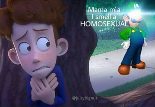 Mama Mia, i smell a HOMOSEXUAL. Blank Meme Template