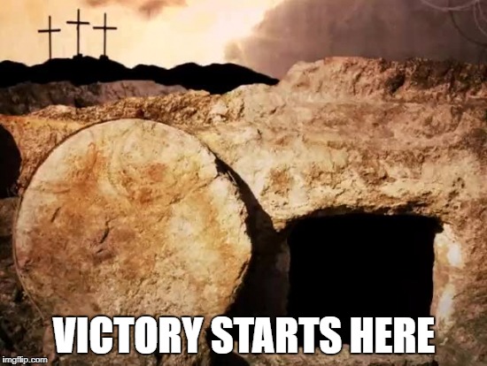 Victory | VICTORY STARTS HERE | image tagged in cross | made w/ Imgflip meme maker