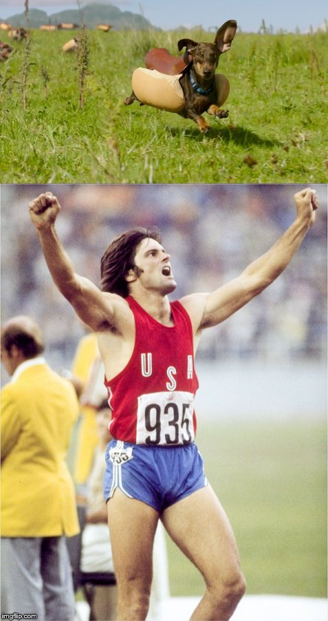 Re-Live Caitlyn Jenner's Olympic Glory | image tagged in memes,funny,caitlyn jenner,olympics,swinging sausage | made w/ Imgflip meme maker