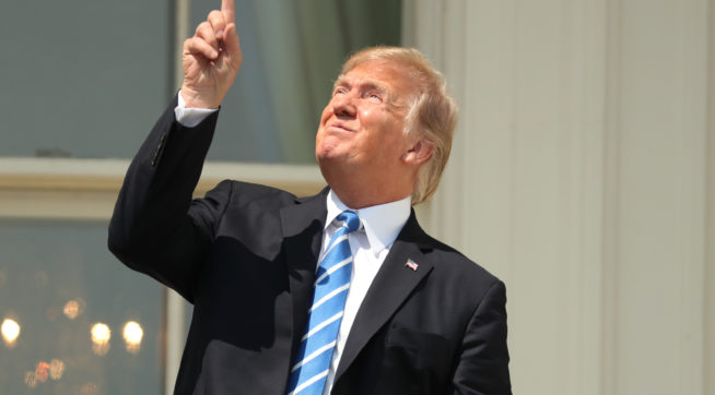 Trump looks at the sun Blank Meme Template
