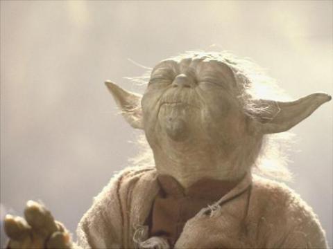 Yoda smelling Blank Meme Template