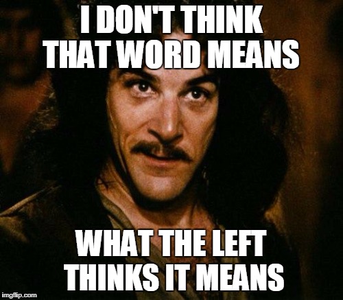 I DON'T THINK THAT WORD MEANS WHAT THE LEFT THINKS IT MEANS | made w/ Imgflip meme maker