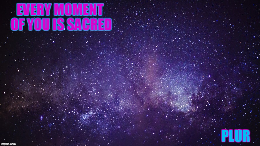 EVERY MOMENT OF YOU IS SACRED; PLUR | image tagged in meet the unknown | made w/ Imgflip meme maker