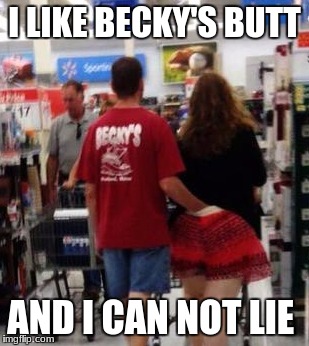 I can not lie | I LIKE BECKY'S BUTT; AND I CAN NOT LIE | image tagged in big butts | made w/ Imgflip meme maker