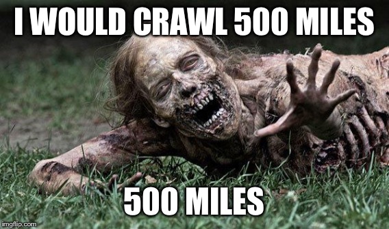 I WOULD CRAWL 500 MILES 500 MILES | made w/ Imgflip meme maker