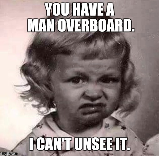 Yucky | YOU HAVE A MAN OVERBOARD. I CAN'T UNSEE IT. | image tagged in yucky face | made w/ Imgflip meme maker