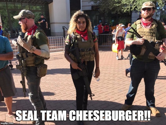 Never Fear AntiFA Is Here | SEAL TEAM CHEESEBURGER!! | image tagged in antifa,2017,unrest,protesters,retarded liberal protesters,phoenix | made w/ Imgflip meme maker