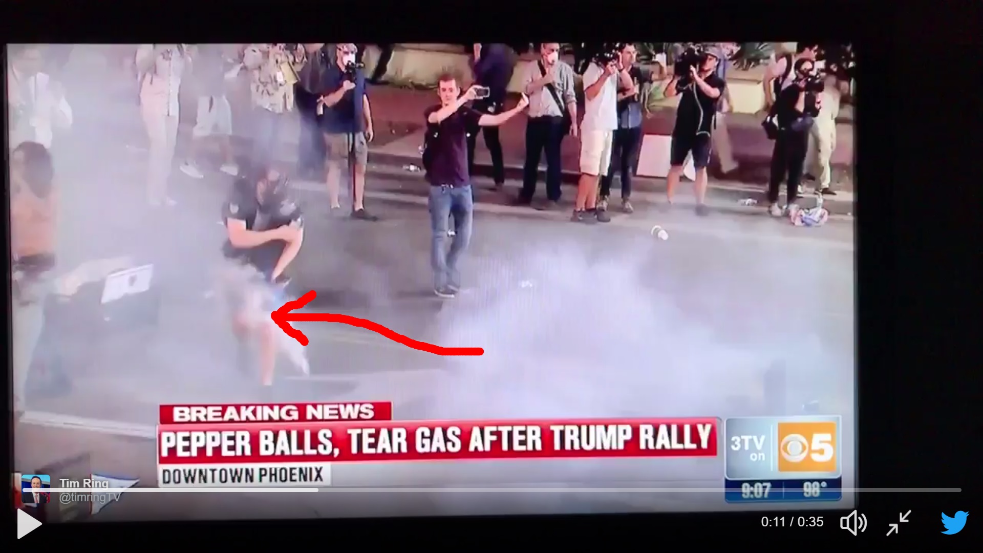 Phoenix Protestor Hit in Groin With Rubber Bullet Blank Meme Template