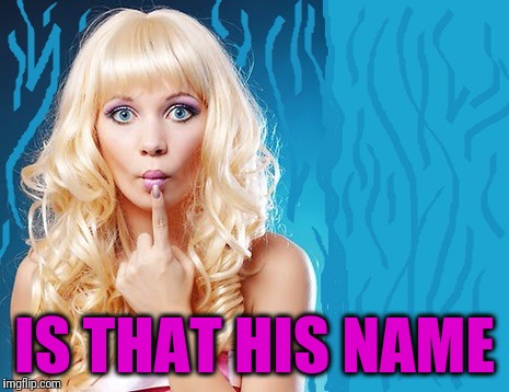 ditzy blonde | IS THAT HIS NAME | image tagged in ditzy blonde | made w/ Imgflip meme maker