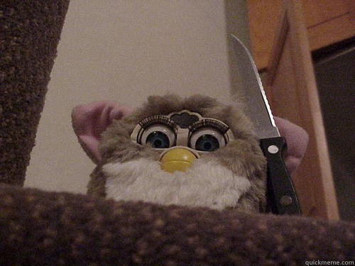 Furby knife Blank Meme Template