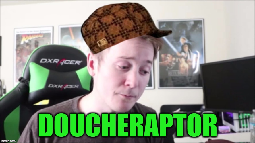 Doucheraptor | DOUCHERAPTOR | image tagged in douchebag,velociraptor | made w/ Imgflip meme maker