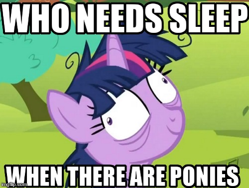 I got college... but I also have ponies! | TRUE! | image tagged in memes,ponies,sleep | made w/ Imgflip meme maker