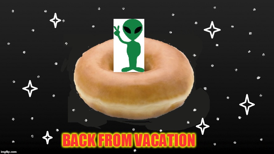 SHABS LUVS DONUTS | BACK FROM VACATION | image tagged in meme,funny,shabbyrose,if you get the joke you know who i am,hello flippers,return to imgflip | made w/ Imgflip meme maker