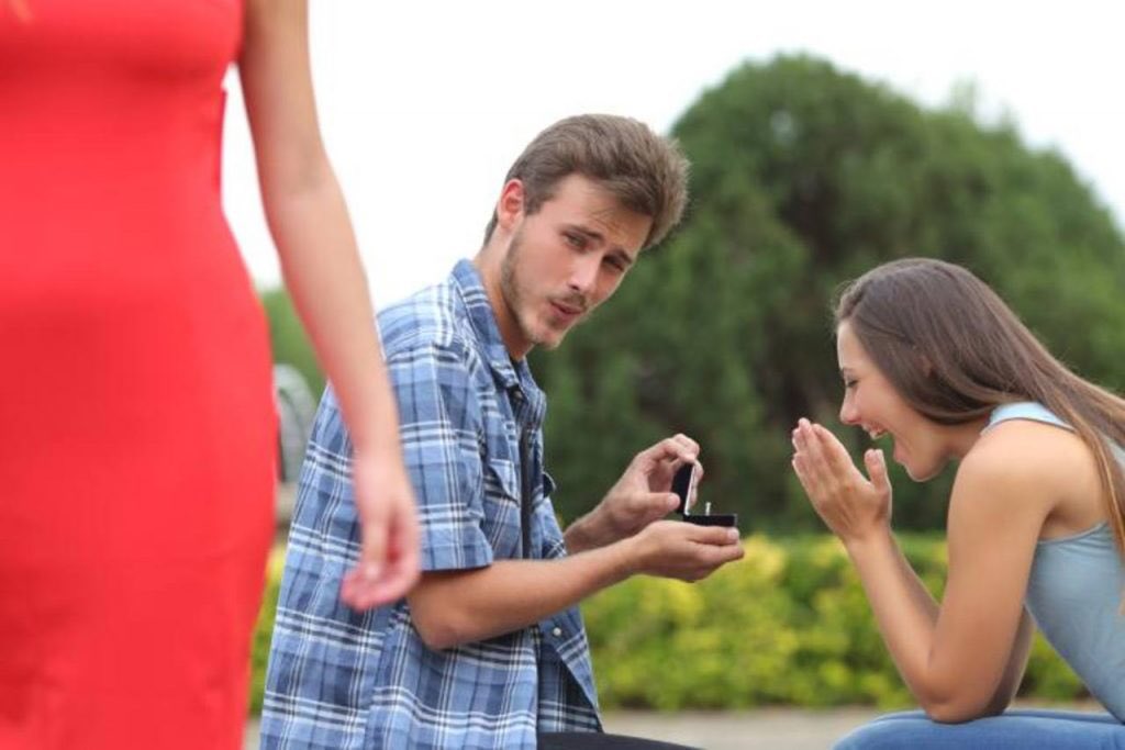 High Quality Guy checking out chick Blank Meme Template