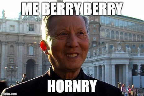 Asian catholic priest | ME BERRY BERRY; HORNRY | image tagged in asian catholic priest | made w/ Imgflip meme maker