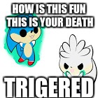 HOW IS THIS FUN THIS IS YOUR DEATH; TRIGERED | image tagged in silver the heghog | made w/ Imgflip meme maker