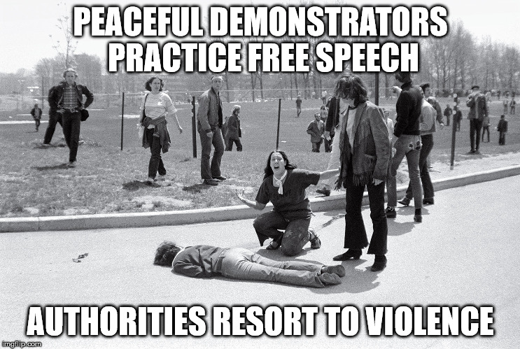 PEACEFUL DEMONSTRATORS PRACTICE FREE SPEECH AUTHORITIES RESORT TO VIOLENCE | made w/ Imgflip meme maker