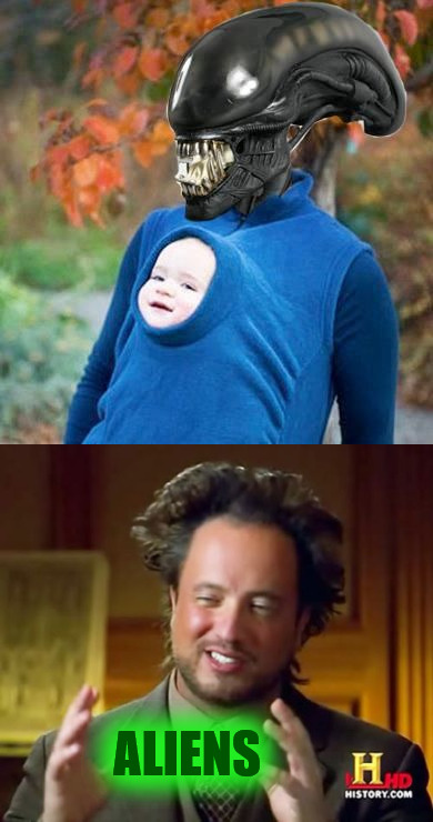 Giorgio Tsoukalos is on the mark with this one. | ALIENS | image tagged in giorgio tsoukalos,ancient aliens,birth alien | made w/ Imgflip meme maker