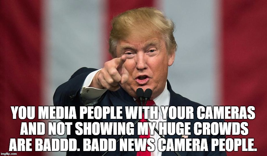 Don't make me wish you into the corn field with your bad thoughts about me. | YOU MEDIA PEOPLE WITH YOUR CAMERAS AND NOT SHOWING MY HUGE CROWDS ARE BADDD. BADD NEWS CAMERA PEOPLE. | image tagged in donald trump birthday,twilight zone,simple,just be nice,meme | made w/ Imgflip meme maker