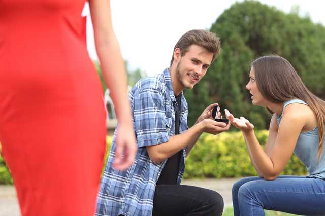 High Quality Guy checks out girl proposal Blank Meme Template