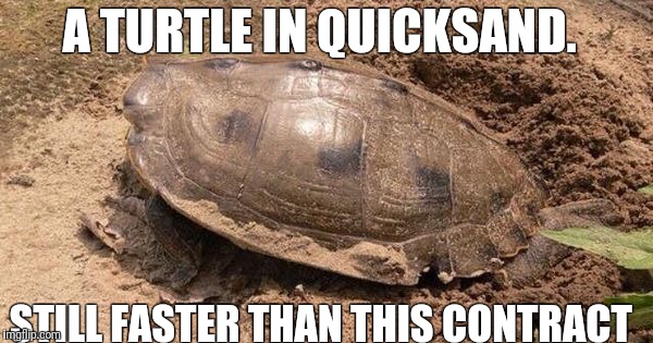 Turtle in quicksand quicker | A TURTLE IN QUICKSAND. STILL FASTER THAN THIS CONTRACT | image tagged in travelnurse,quicksand,turtle | made w/ Imgflip meme maker