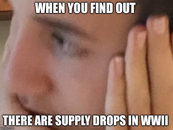 WHEN YOU FIND OUT; THERE ARE SUPPLY DROPS IN WWII | image tagged in memes | made w/ Imgflip meme maker